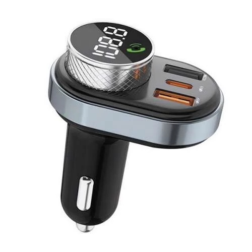 AWEI bluetooth FM transmitter autós töltő 2 USB / Type-C aljzat (5V / 3A, 30W, microSD kártyaolvasó)