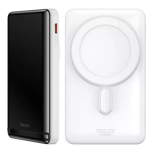 BASEUS Powerbank PD 20W, 10000mAh vezeték nélküli töltés 15W (MagSaffe) (fehér)