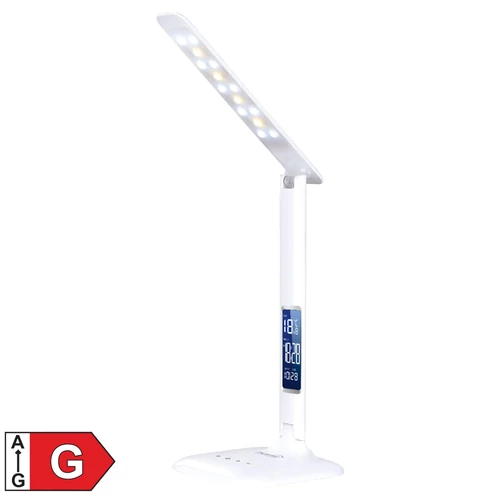 Home LA 51 LED-es asztali lámpa, óra, 5 W / 400 lm, hőmérő, naptár, ébresztés, meleg / hideg