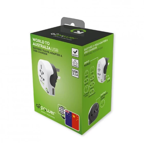 Utazó adapter "World to Australia USB" Q2