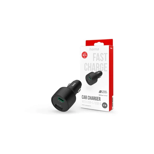 AUTÓS TÖLTŐ, USB + TYPE-C "PD/QC" 32W