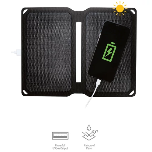 4smarts Foldable napelemes töltő adapter, USB-A, 10W, FEKETE Solarpanel