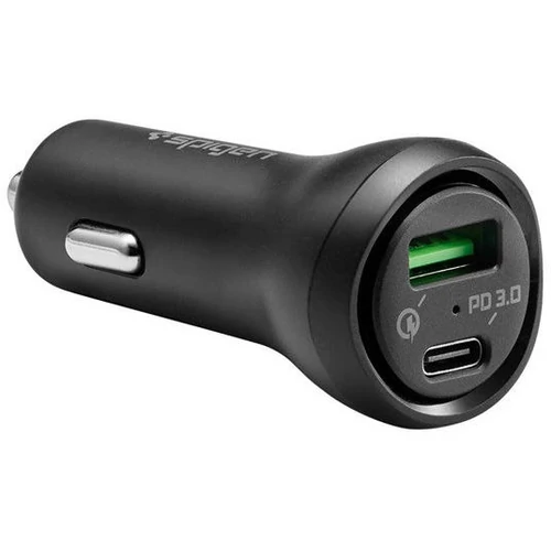 Spigen Essential F31QC Quick Charge 3.0 autós töltő adapter, USB + Type-C, 48W, fekete