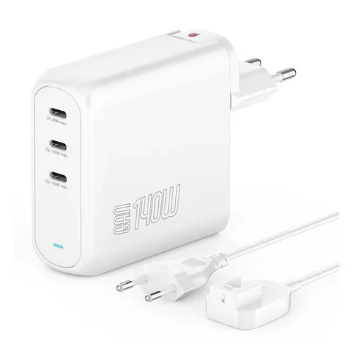 4smarts GaNFlexPro töltő adapter 3xType-C, 140W, fehér