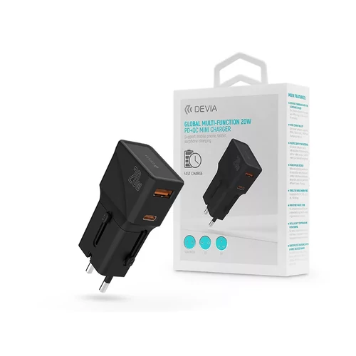 Devia hálózati töltő és többfunkciós utazó adapter (CN/JP/US/EU/UK/AU)  (csak USB port)