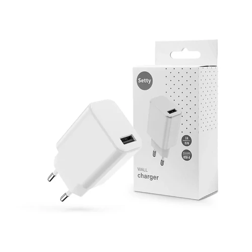 Setty USB hálózati töltő adapter 15W fehér