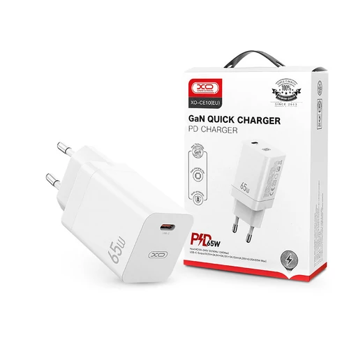 XO GaN hálózati töltő adapter Type-C bemenettel - 65W - XO CE10 PD3.0 +