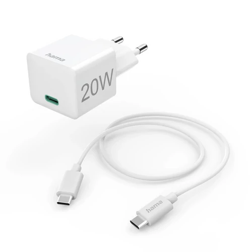 HÁLÓZATI TÖLTŐ, TYPE-C MINI "PD,QC" + TYPE-C KÁBEL, 20W