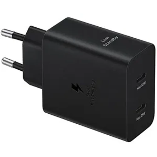 Samsung hálózati duo töltő, kábellel, 50W PD USB-C, Fekete