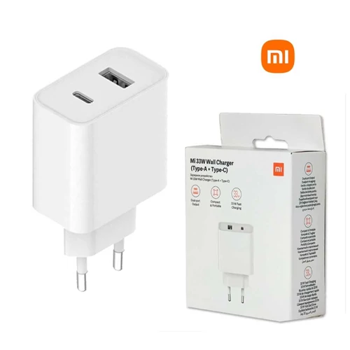 XIAOMI Mi 33W dual Type-A és Type-C fali töltő
