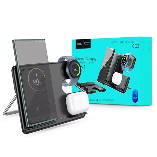 HOCO QI UNIVERZÁLIS VEZETÉK NÉLKÜLI TÖLTŐ ÁLLOMÁS SAMSUNG WATCH ÓRÁHOZ - HOCO CQ2 3IN1 WIRELESS CHAR