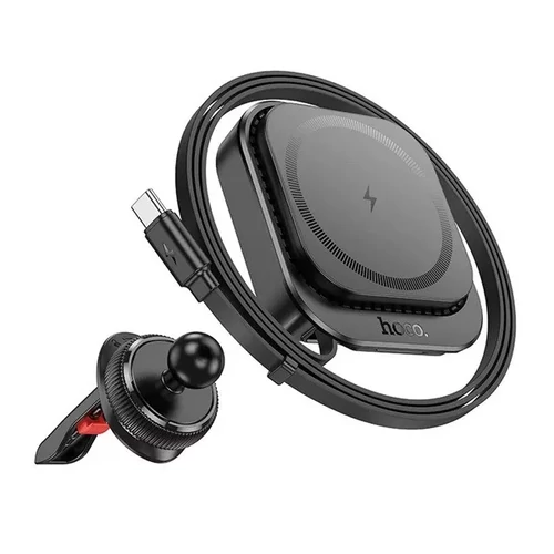HOCO HW23 autós tartó (szellőzőre, 15W, wireless, gyorstöltő, 4.5-7" méret, MagSafe + Type-C tápkábe