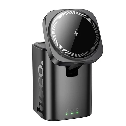 HOCO CQ20 asztali töltő 3in1 (15W, w ireless, mágneses, Apple Watch töltő) FEKETE