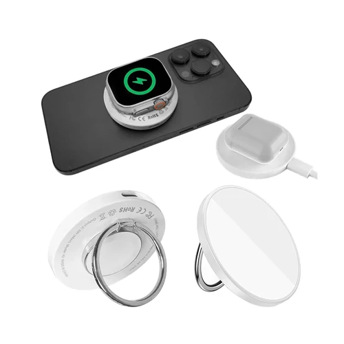 MagSafe gyűrű 3in1 vezeték nélküli töltő telefonhoz / órához / fülhallgatóhoz  Fehér