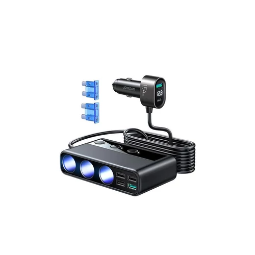Joyroom 9 az 1-ben laptop autós töltő 154W - 5x USB / 1x USB Type C / 3x szivargyújtó aljzat