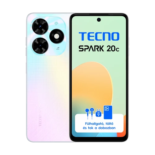 Tecno Spark 20C 4/128 Mystery White (Android 13) mobiltelefon / okostelefon