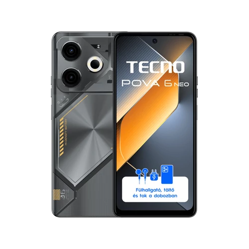 Tecno Pova 6 Neo 8/256 fekete (Android 14) mobiltelefon / okostelefon