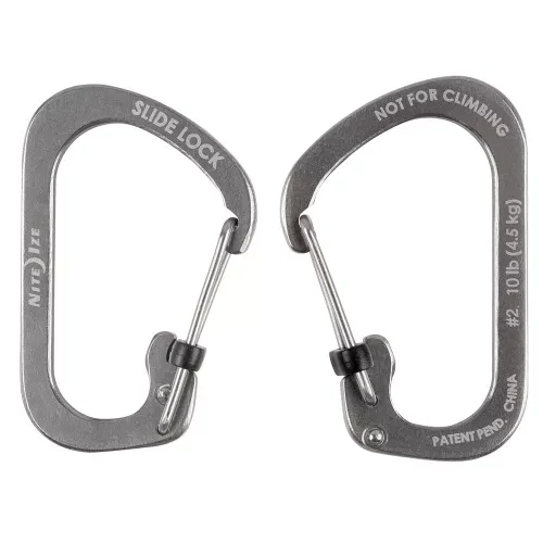 Nite Ize CSL2–11-R6 #2 SlideLock karabiner, fémszínű