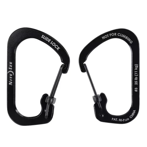 Nite Ize SlideLock karabiner #3 méret, fekete