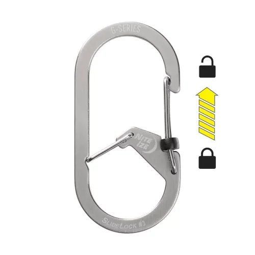 Nite Ize G -Series® Slidelock® #3 dupla kamrás karabiner - acél