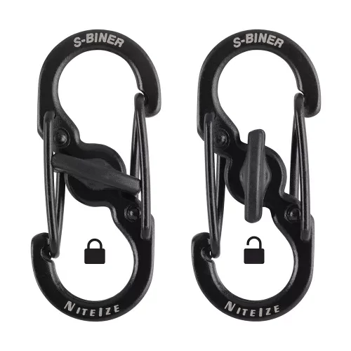 Nite Ize Microlock S karabiner (fekete), 2 db (LSBM-01-2R3)