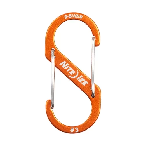 Nite Ize SBA3-19-R6 S-BINER® ALUMÍNIUM S (DUPLA) KARABINER #3 - NARANCSSZÍN
