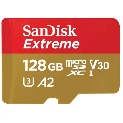 SANDISK MICROSD EXTREME KÁRTYA 128GB, 190/90 MB/s, A2 C10 V30 UHS-I U3