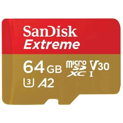 SANDISK MICROSD EXTREME KÁRTYA 64GB, 170/80 MB/s, A2 C10 V30 UHS-I U3