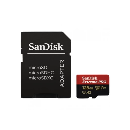 SANDISK MICROSDXC EXTREME PRO KÁRTYA 128GB, 200MB/s C10, V30, UHS-I, U3, A2
