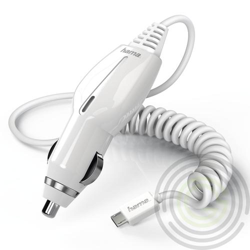 AUTÓS TÖLTŐ MICRO USB, FEHÉR,1000mA