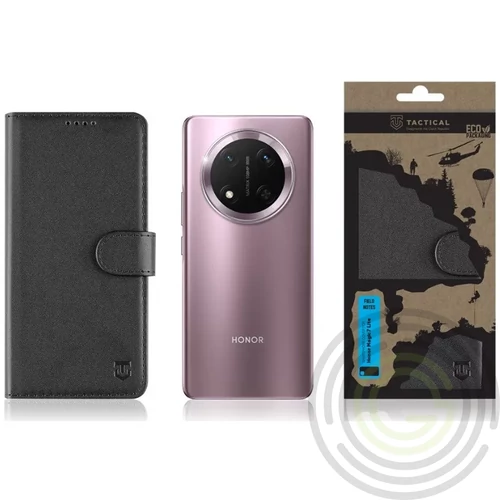 Tactical Field Notes Honor Magic 7 Lite flip/oldalra nyíló tok, fekete