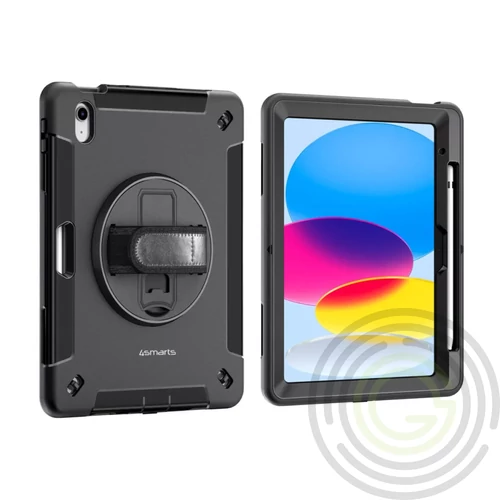 4smarts Rugged Apple iPad 10.9 2022 / iPad 11 2025 közepesen ütésálló tok kitámasztóval, fekete