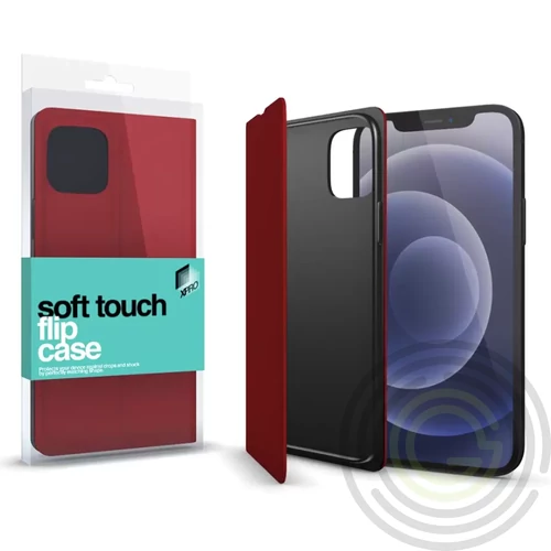 Soft Touch Flip Case piros Apple iPhone 12 Pro Max készülékhez