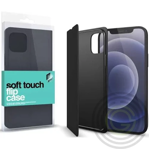 Soft Touch Flip Case fekete Apple iPhone 13 Pro Max készülékhez
