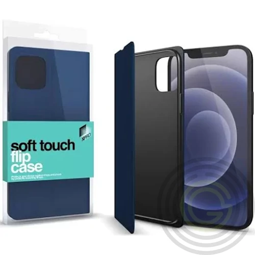 Soft Touch Flip Case sötétkék Apple iPhone 13 Pro Max készülékhez