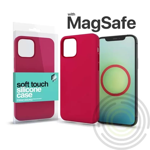 MagSafe rögzítésű Soft Touch Szilikon tok Apple Iphone 15 Pro készülékhez - piros