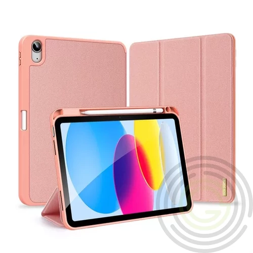 DUX DUCIS DOMO tok álló, bőr hatású Apple IPAD 11 (2025) RÓZSASZÍN