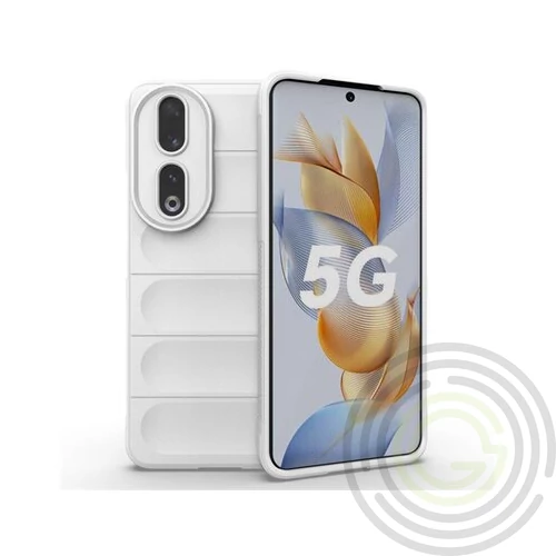 Szilikon telefonvédő (közepesen ütésálló, kamera védelem, 3D minta) FEHÉRHonor 90 5G