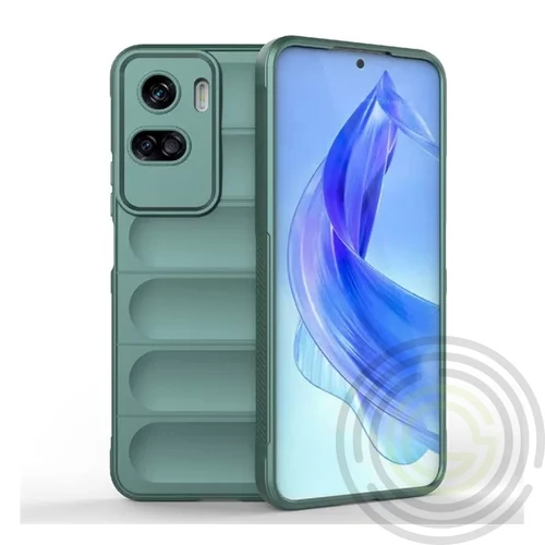 Szilikon telefonvédő (közepesen ütésálló, kamera védelem, 3D minta) SÖTÉTZÖLDHonor 90 5G