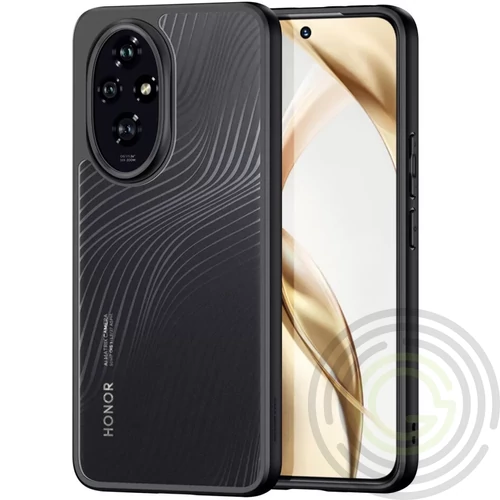 DUX DUCIS AIMO Honor 90 szilikon telefonvédő (ütésállóság, kameravédő, matt, hullám) FEKETE