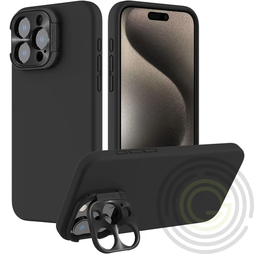 NILLKIN LENSWING MAGNETIC iPhone 15 Pro telefonvédő (mikrofiber plüss belső, kameravédő, MagSafe)
