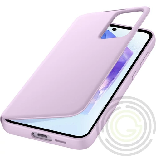 SAMSUNG A55 tok álló (aktív FLIP, oldalra nyíló, Smart View Cover) LEVENDULA