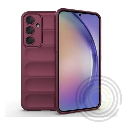 Samsung Galaxy A55 Szilikon telefonvédő (ütésállóság, kameravédő, 3D) BORDÓ