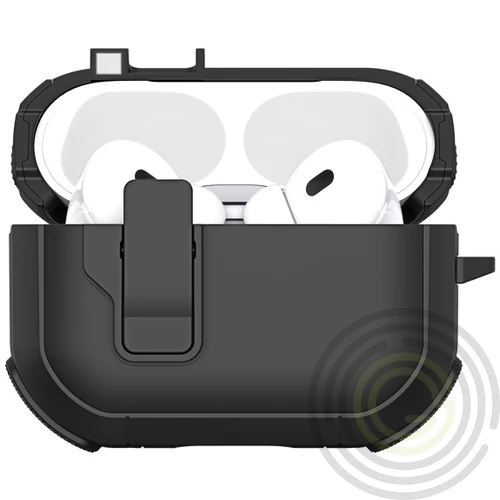 DUX DUCIS PECO műanyag tok (erős ütésállóság + karabíner) FEKETE Apple AirPods Pro 2