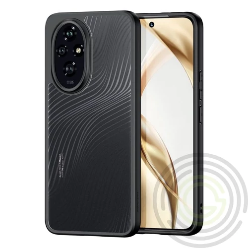 Honor 200 DUX DUCIS AIMO szilikon telefonvédő (ütésállóság, kameravédő, matt, hullám) FEKETE