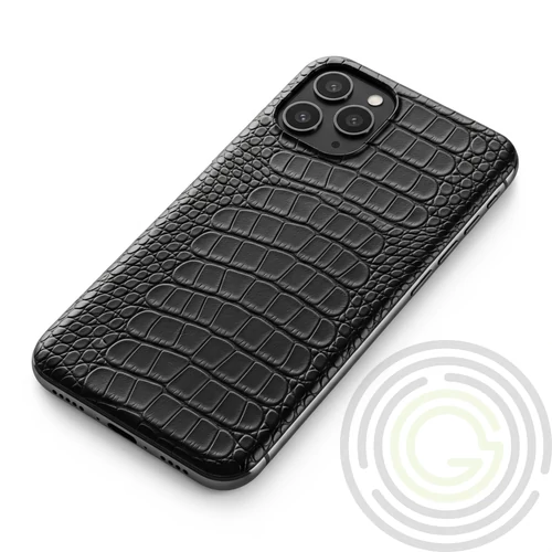 GIZMOprotect texturált fekete alligátorbőr mintás telefon hátlapi fólia