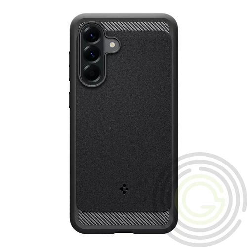 SPIGEN RUGGED ARMOR szilikon tok (ütésállóság, légpárnás sarok, karbon minta) FEKETE Samsung A56