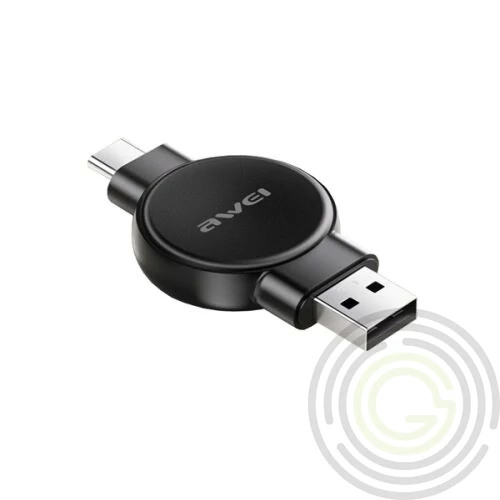 AWEI asztali töltő USB+Type-C (2.5W, w ireless, mágneses, Samsung Watch töltő/Apple Watch töltő)
