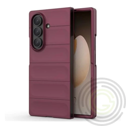Samsung Galaxy Z Fold7 Szilikon telefonvédő (ütésállóság, kameravédő, 3D) BORDÓ