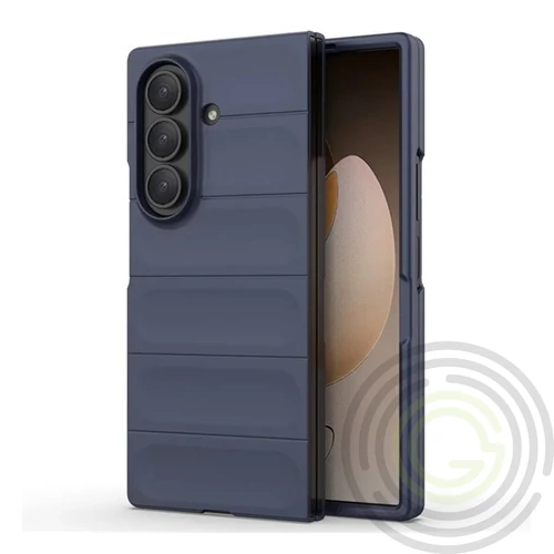 Samsung Galaxy Z Fold 7 Szilikon telefonvédő (ütésállóság, kameravédő, 3D) SÖTÉTKÉK